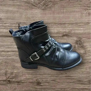 GLOBALWIN Womens Fashion Black‎ Combat Ankle Boots, US Size 11